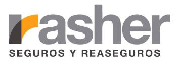 Solicitud de registro del nombre comercial "rasher seguros y reaseguros" presentada por RASHER ASESORAMIENTO SL